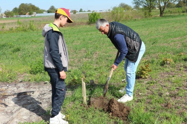 У громаді поблизу Луцька одинадцятикласники заклали біля школи сад з екзотичних дерев. ФОТО