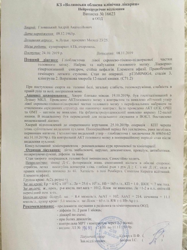 Стався рецидив: лучанину, який бореться з раком, потрібна негайна допомога