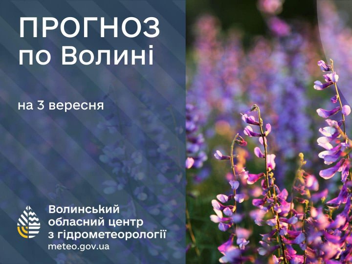 Погода в Луцьку та Волинській області на завтра, 3 вересня