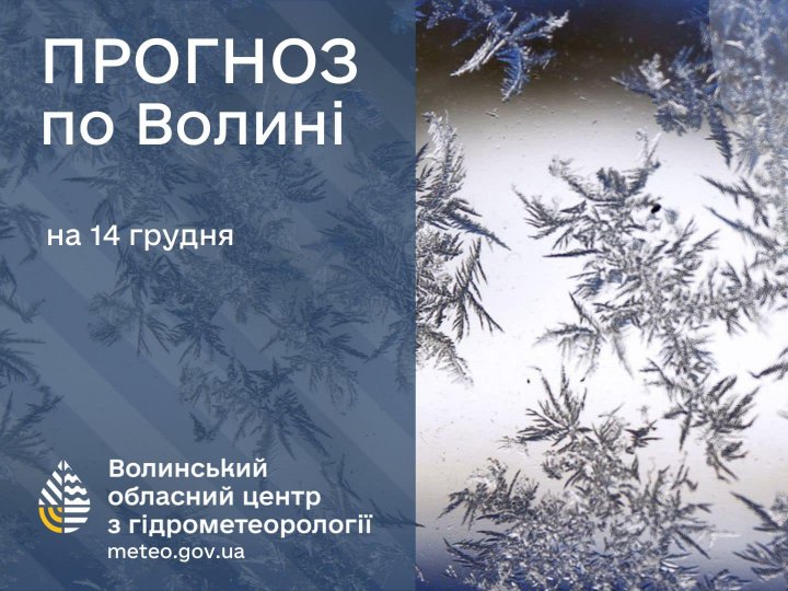 Погода в Луцьку та Волинській області на завтра, 14 грудня