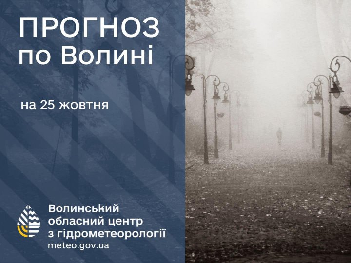 Погода в Луцьку та Волинській області на завтра, 25 жовтня