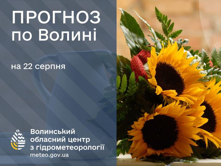 Погода в Луцьку та Волинській області на завтра, 22 серпня