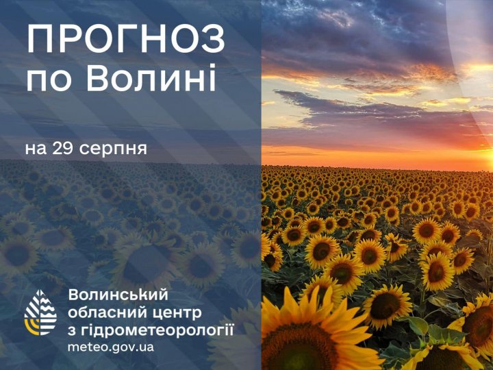 Погода в Луцьку та Волинській області на завтра, 29 серпня