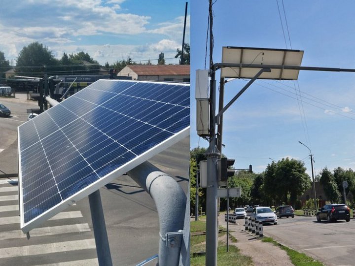 У Луцьку вперше встановили сонячні панелі на світлофорі