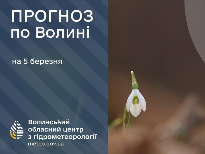 Погода в Луцьку та Волинській області на завтра, 5 березня