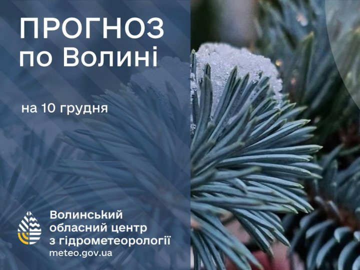 Погода в Луцьку та Волинській області на завтра, 10 грудня