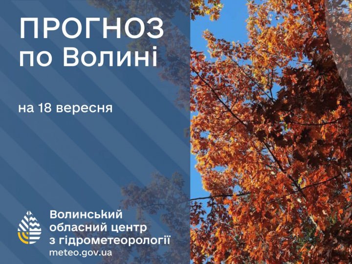 Погода в Луцьку та Волинській області на завтра, 18 вересня