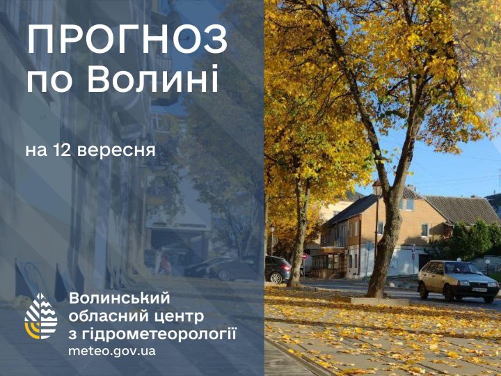 Погода в Луцьку та Волинській області на завтра, 12 вересня