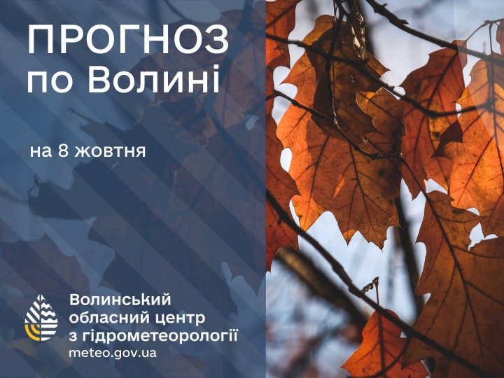 Погода в Луцьку та Волинській області на завтра, 8 жовтня