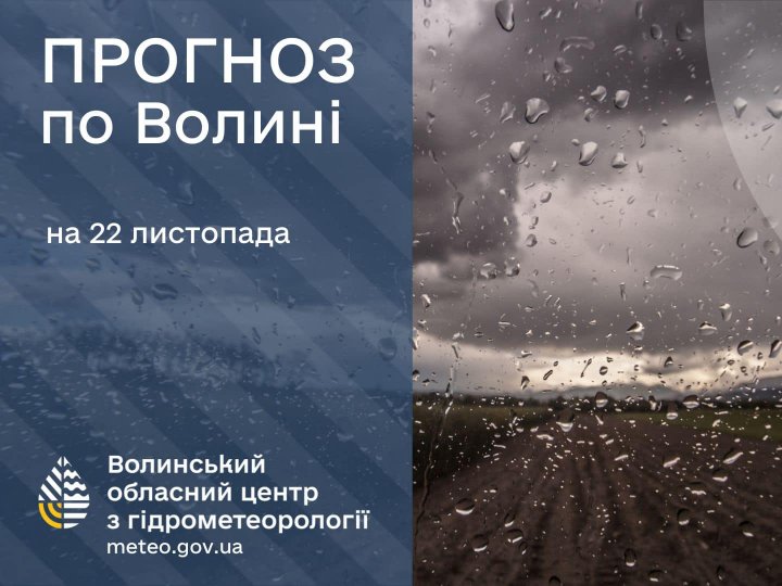 Погода в Луцьку та Волинській області на завтра, 22 листопада